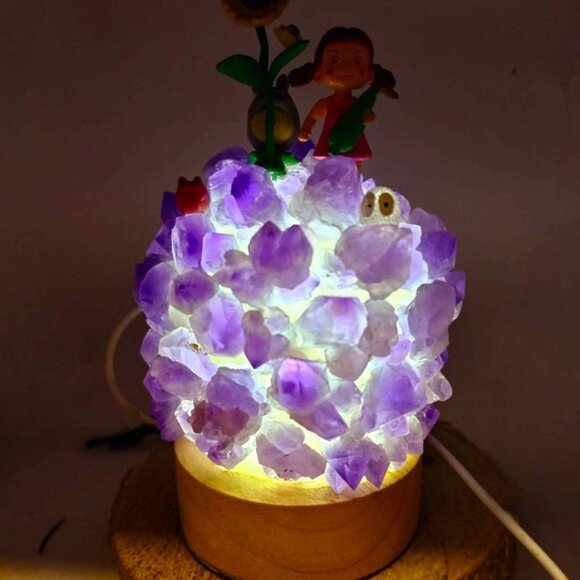 Nature Amethyst Points Totoro Decors Light - Picture 2 of 10